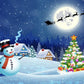 Christmas Landscape with Christmas Tree and Snowman Photoshoot  Size 5Feet Height & 8Feet Width