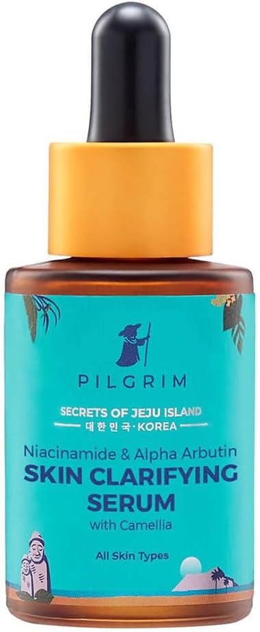 PILGRIM Korean Niacinamide 5% + Alpha Arbutin 1% Skin Clarifying Serum for acne & acne marks | All Skin Types | For Men & Women | Korean Skin Care | Vegan & Cruelty-free | 30ml