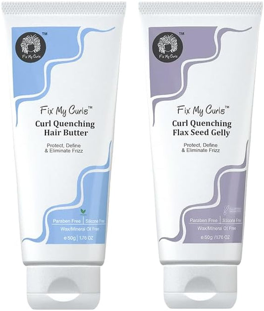 Fix My Curls Curl Quenching Moisture Bundle For Curly And Wavy Hair, 50g Each