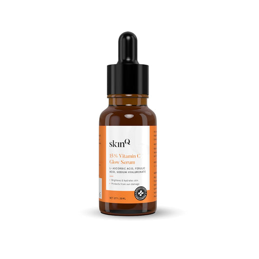 SkinQ 15% Vit C Face Serum for Glowing & Brightening Skin, Helps reduce Pigmentation, Patches, Dark Spots & Tan, 20 ml