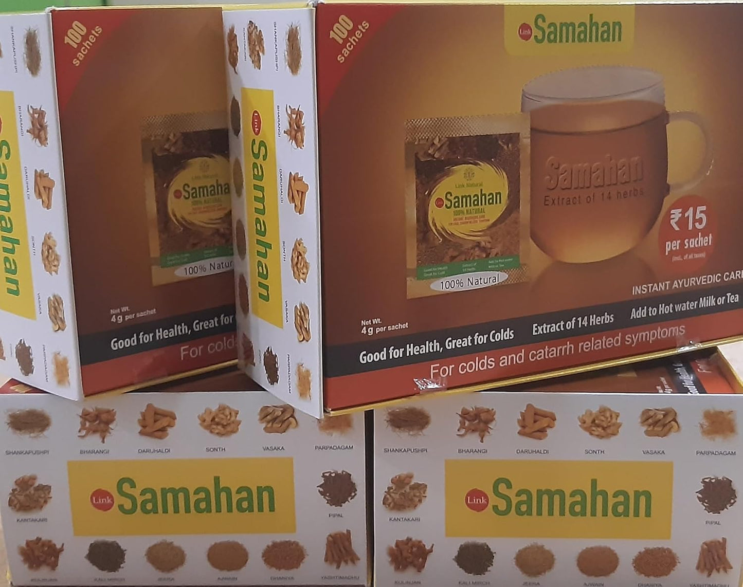 Samahan Herbal Extracts For Cold, Cough,Immunity, 400 Sachets