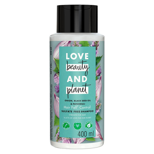 Love Beauty And Planet Onion Oil|| Blackseed & Patchouli Sulfate Free Hairfall Control Shampoo|| No Parabens|| No Dyes|| 400 ml