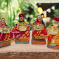 JH Gallery Handmade Recycled Material Rajasthani Raja Rani Puppet/Dolls Diyas Tealight/Diya/Diwali Diya/Idol Diyas Holders Gift for Diwali, Home Decor/Temple Decor (Pack of 2, Standing Tealight)