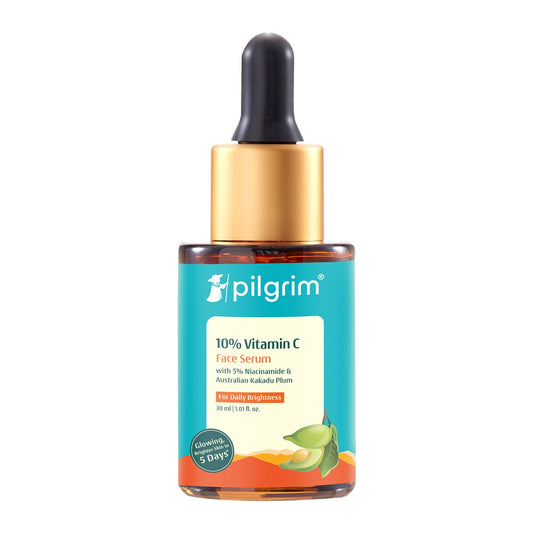 Pilgrim 10% Vitamin C Serum for Glowing Skin, With 5% Niacinamide, Hyaluronic & Glycolic Acid, 30 ml