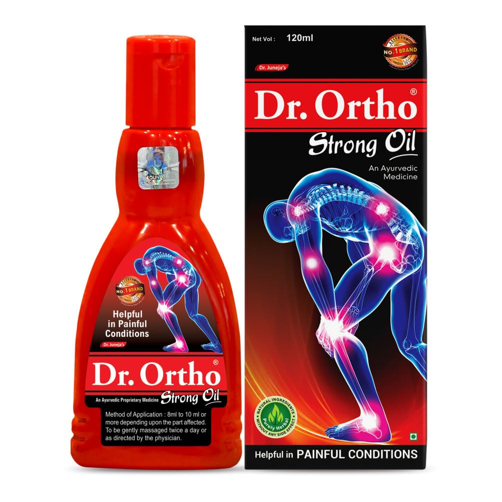Dr.Ortho Ayurvedic Strong Oil 120Ml - For Joints Pain, Knee Pain, Neck Pain, Back Pain, Shoulder Pain