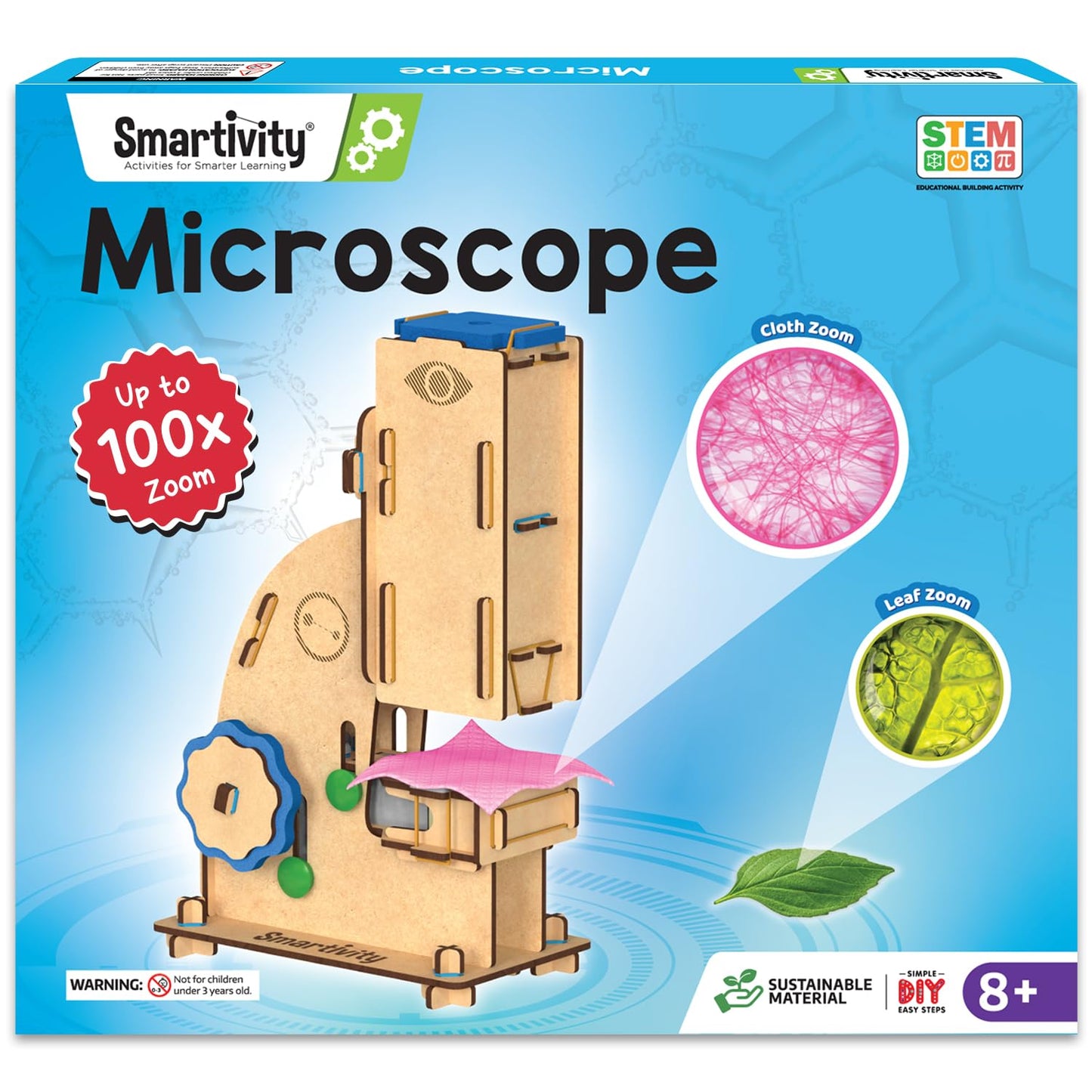 Smartivity Microscope 100x Zoom Toy for Kids Age 8-10-12-14 Years Old