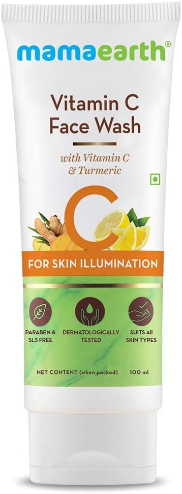 Mamaearth Vitamin C Face Wash with Vitamin C and Turmeric for Illumination Best For Dry | Oily | Sensitive | Normal Skin (100 ml)