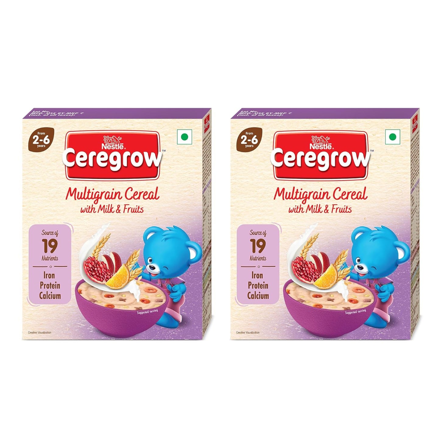 Nestle Ceregrow Multigrain Milk & Fruits Cereal, With Iron, Protein, Calcium, 19 Nutrients, 300 gm Each