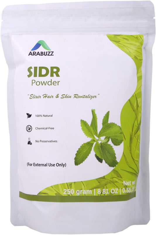 Arabuzz Organic Sidr Leaves Powder for Hair & Skin - Premium Natural Cleanser & Conditioner with Mucilages and Saponins