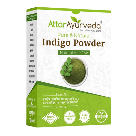 Attar Ayurveda Indigo Powder For Black Hair, 400 gm