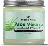 Organic Netra® Pure Aloe Vera Gel With Vitamin C & E | Cold Pressed | For Skin, Face, Hair | Paraben Free | Sulphate Free - 200 gm