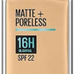 Maybelline New York New York Fit Me Matte & Poreless Foundation 16H Oil Control with SPF 22-128