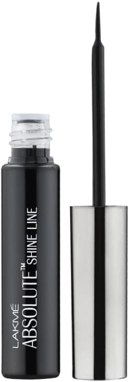 Lakmé Absolute Shine Liquid Eye Liner, Intense Color, Long Lasting, Glossy Texture, Black, 4.5ml