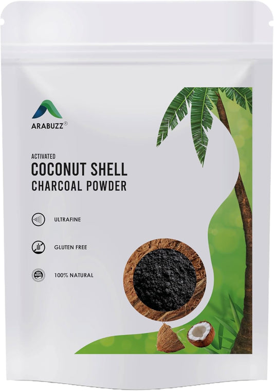 Arabuzz Activated Charcoal Powder from Coconut Shell 8.81 oz (250 Gram / 0.55 LB) | Coconut Charcoal Powder | For Detox | Face Packs and Masks | ToothPowder