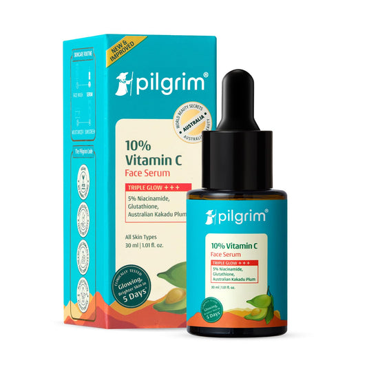 Pilgrim 10% Vitamin C Serum, With 5% Niacinamide, Hyaluronic & Glycolic Acid, 30 ml
