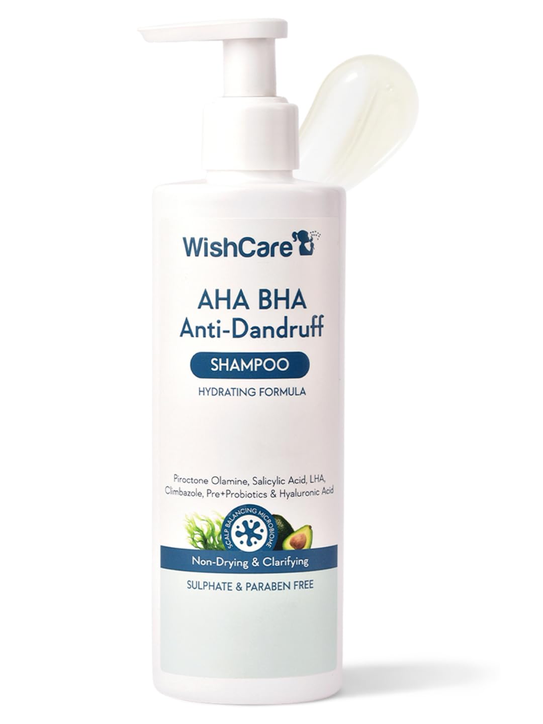 WishCare Hydrating AHA BHA Anti Dandruff Shampoo, 250 ml