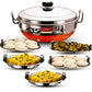 QSEC Stainless Steel Multi Kadai Idli Cooker Steamer With Copper Bottom All-In-One Big Size Dhokla Cooker | 5 Plate 2 Idli | 2 Dhokla | 1 Patra | Momo Steamer | 3 In 1 | Idli Maker Steamer, 6 Liters