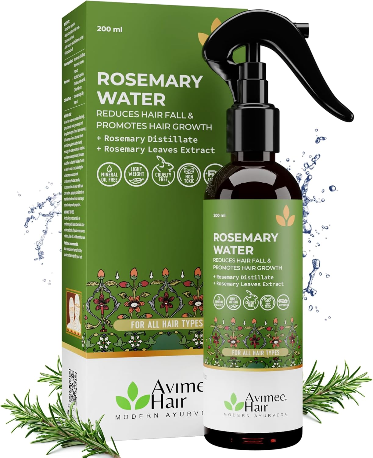 Avimee Herbal Rosemary Water 200 ml & Rosemary Oil 100 ml Combo