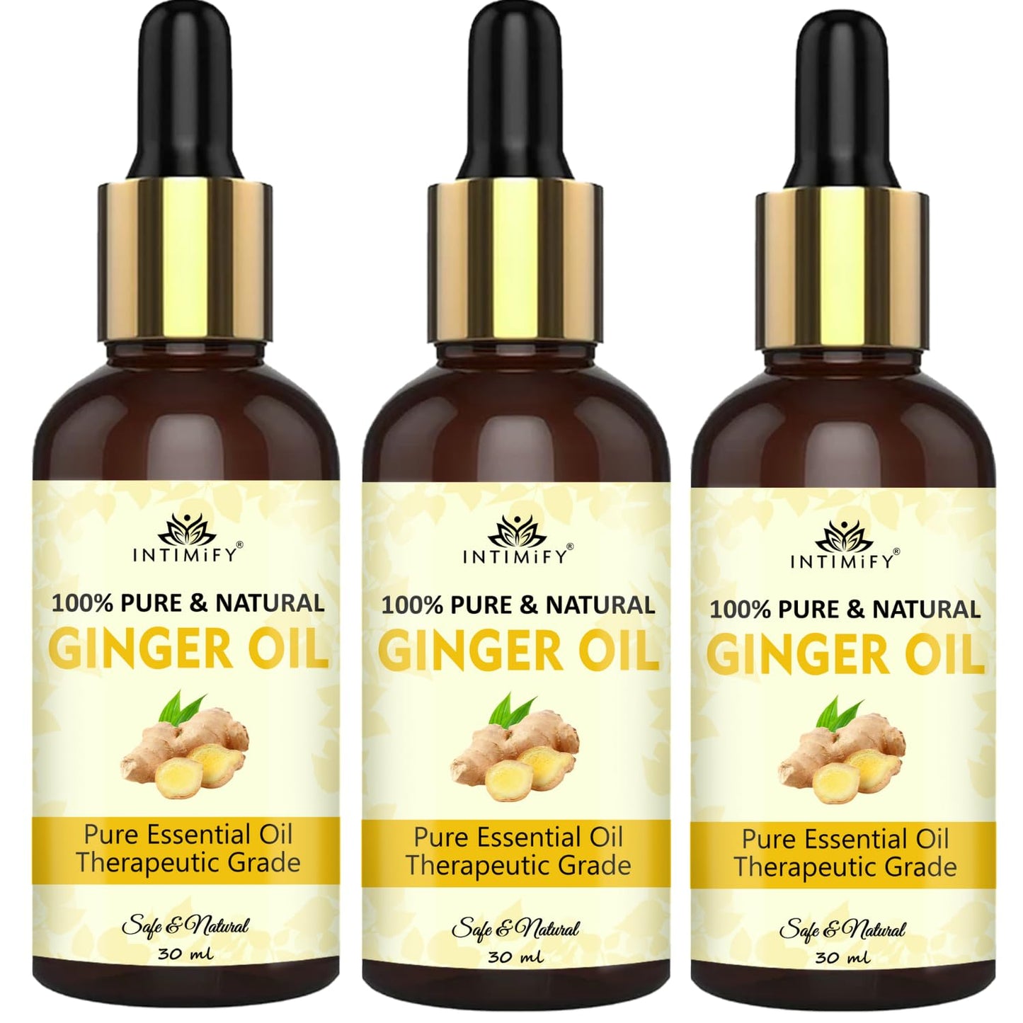 INTIMIFY Ginger Essential Oil For Massage & Hair Care, 30 ml Pack of 3