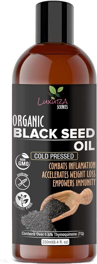 Luxura Sciences Natural Cold Pressed Kalonji Seed Hair Oil - 250ml (Black)