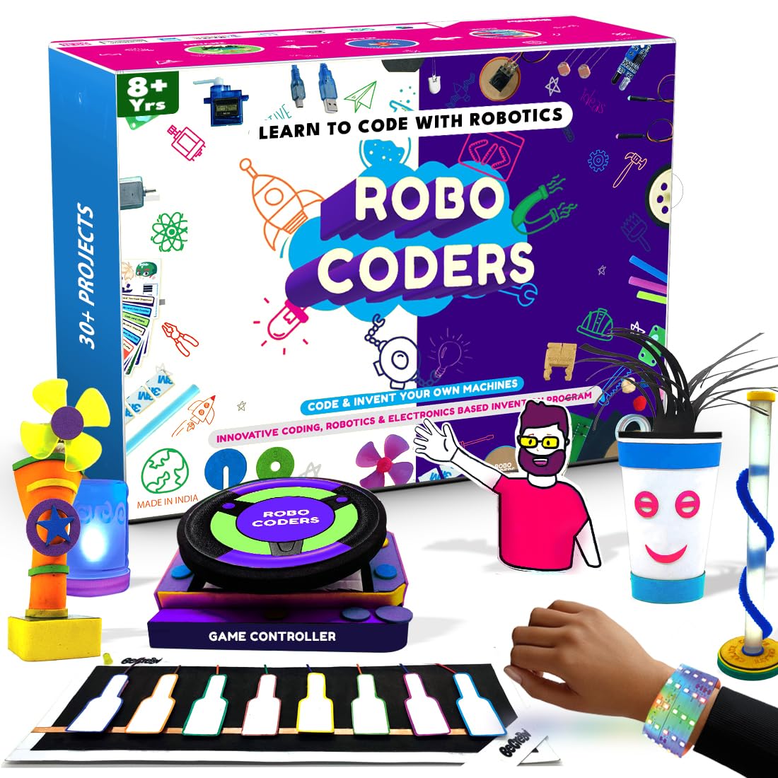 Robocoders STEM Robotics Kit for Kids 8-14 | Build 30+ Robots & Smart Machines
