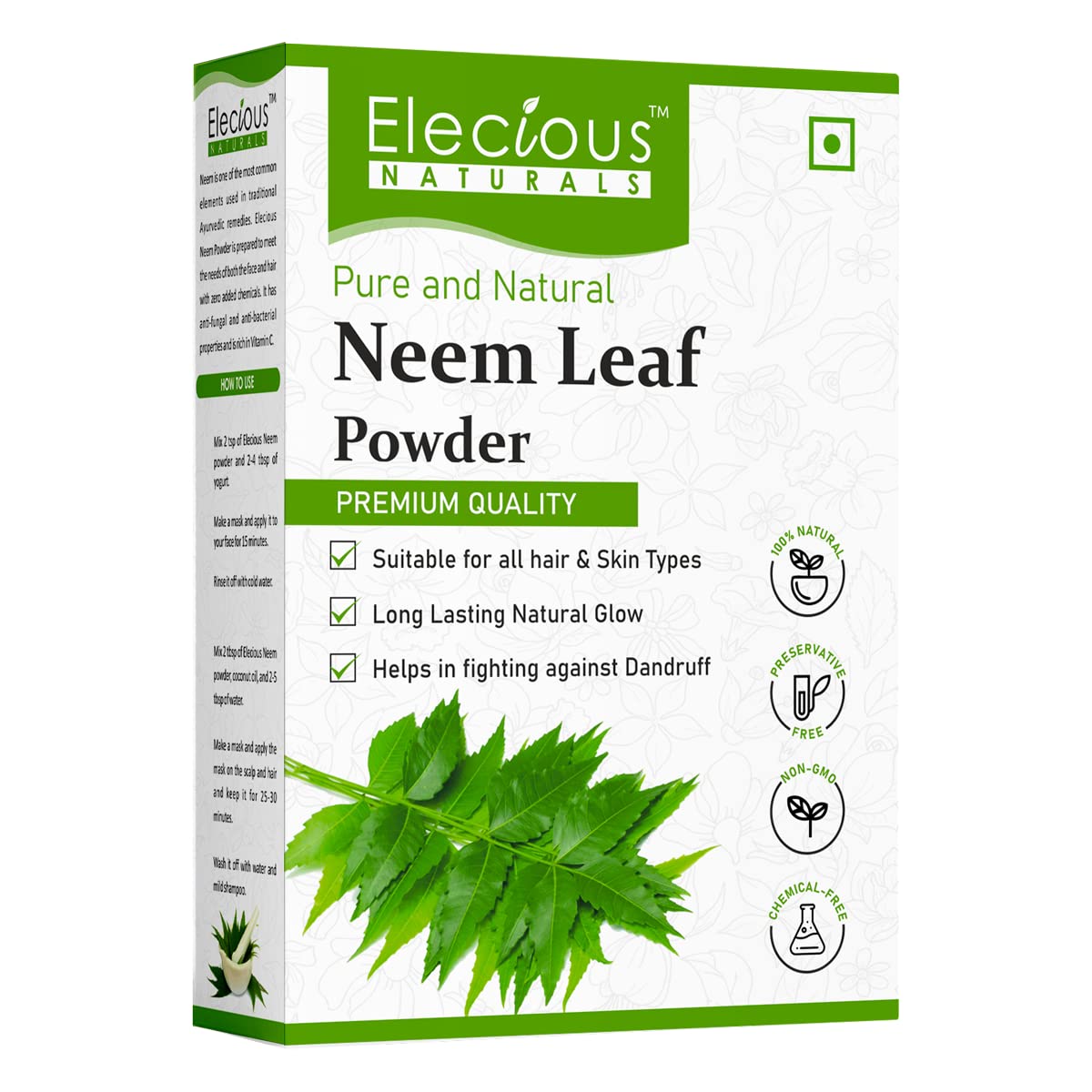 Elecious 100% Neem Powder for Face Pack, 200 gm