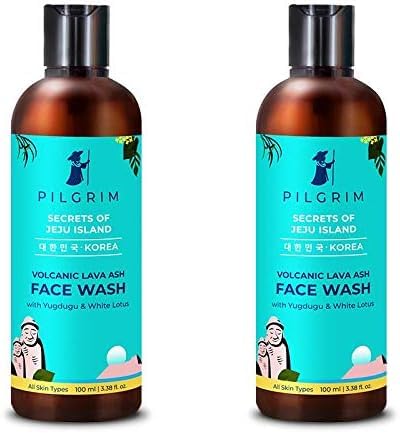 Pilgrim Volcanic Lava Ash Mild Face Wash Cleanser,100 ml, Pack of 2
