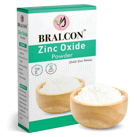 BRALCON Zinc Oxide non nano Powder - 100g | Zno/Zink White Powder for Face Pack, Skin Care | Original Powder|zno non nano particles|Zinc Oxide Powder Sunscreen Lotion|UVB Rays Protection