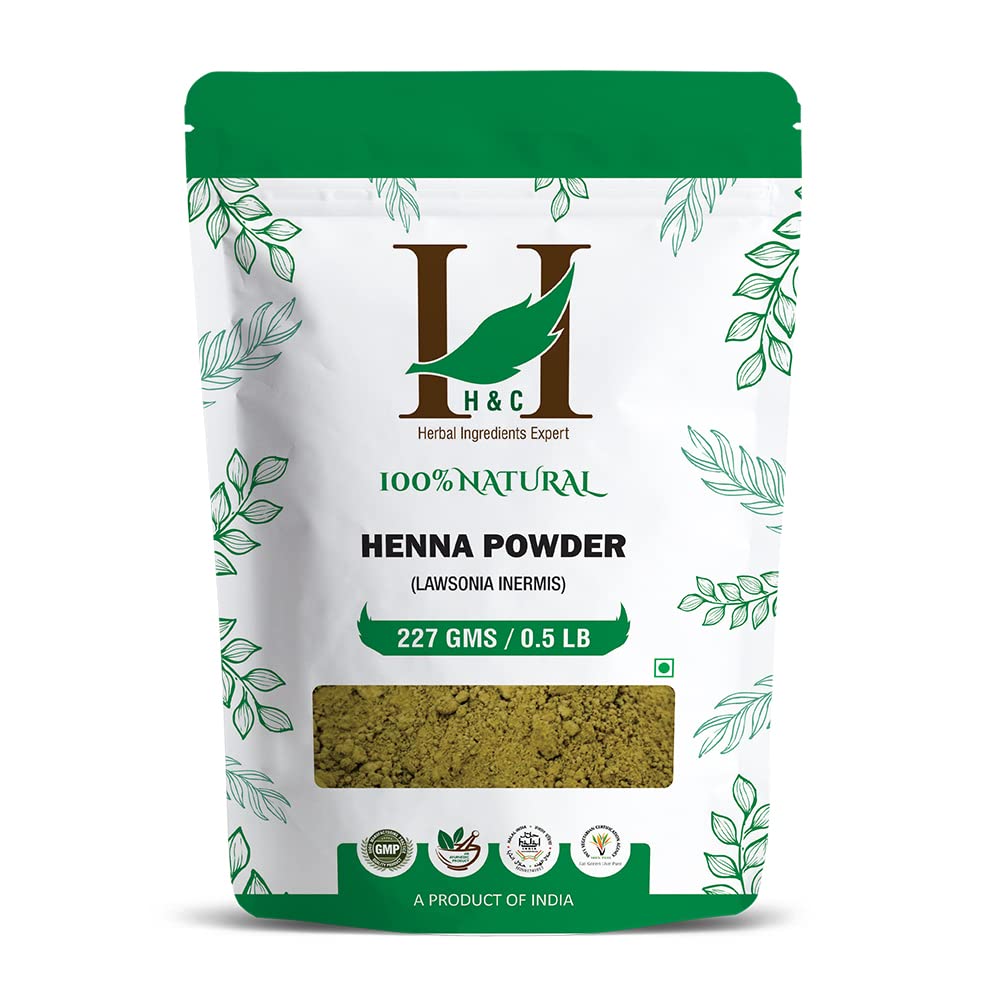 H&C Herbal Ingredients Expert Natural Henna Powder for Hair Color,  227 gm