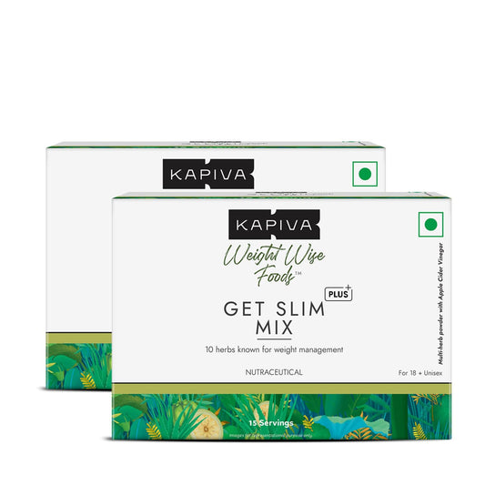 Kapiva Get Slim Mix | Blend of 10 Weight-Care Ingredients, 15 sachets, Pack of 2