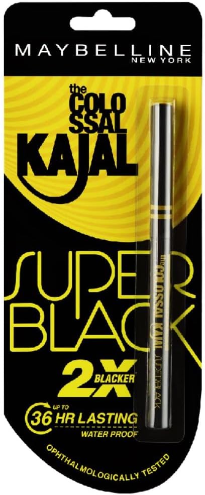 Maybelline New York Colossal Kajal, Super Black, 0.35g, Black