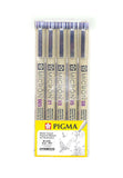 Sakura Pigma Micron Fineliner Pens, Classic Set Of 5 Nib Sizes, Black