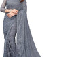 Yashika Womens Solid Net Saree With Blouse Piece