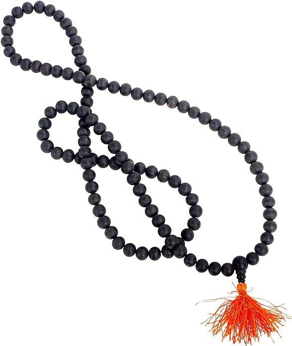 Anciently 100% Natural Unpolished | Karungali Malai 8mm - Natural Black Ebony Wood Mala