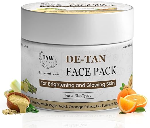 TNW-The Natural Wash DE-Tan Face Pack for Glowing & Radiant Skin | Effective Tan Removal Face Pack | Anti-Tan Face Pack with Orange Extract | 50g