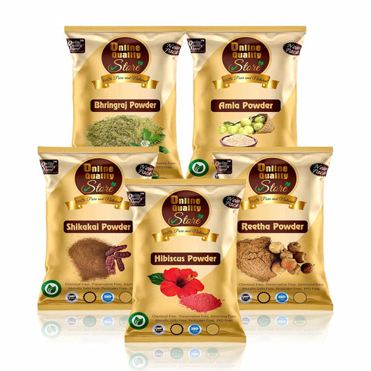 Online Quality Store Amla Reetha Shikakai, Bhringraj and Hibiscus Powder for Hair (250 g)