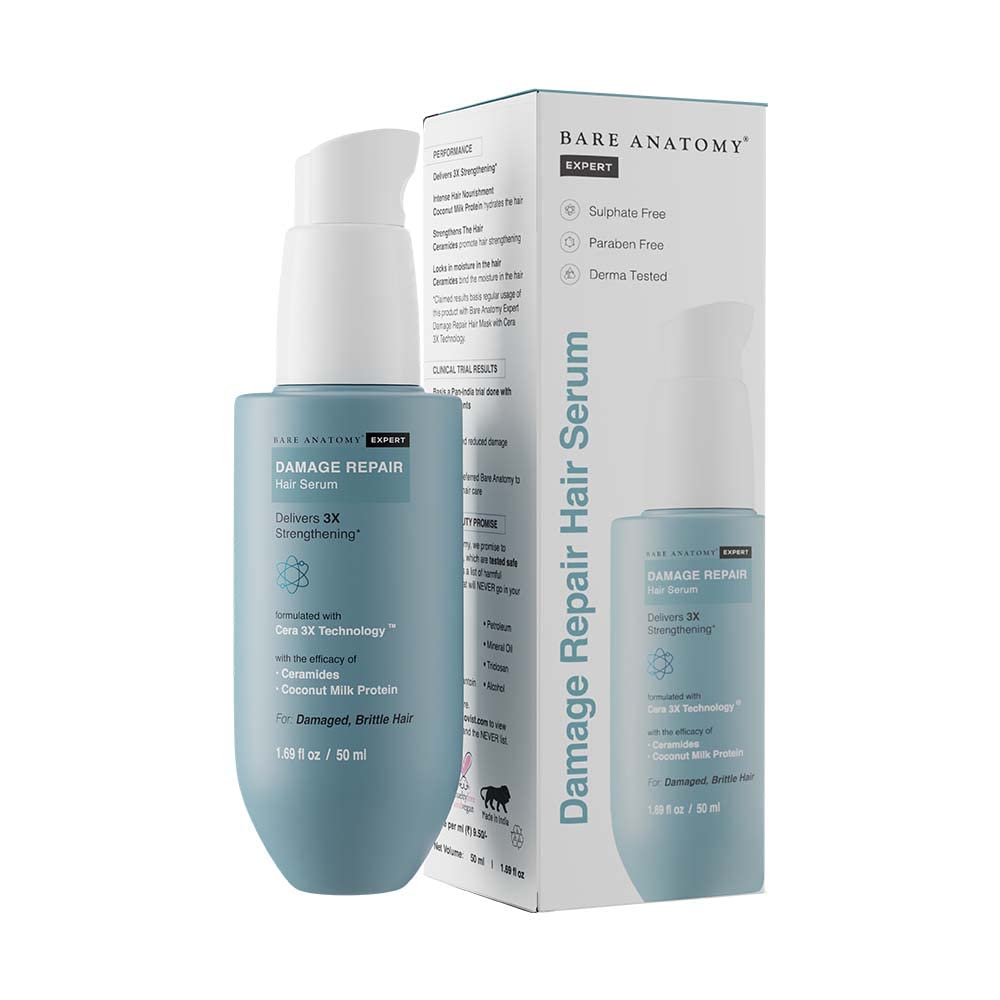 Bare Anatomy Damage Repair Hair Serum, Powered by Cera3x Technology , 50 ml