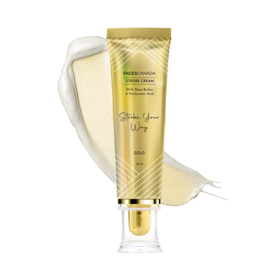 FACES CANADA Strobe Cream - Gold, 30 gm | Primer + Highlighter + Moisturizer