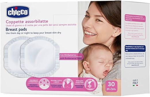 Chicco Antibacterial Breast Pads, 30 Pieces