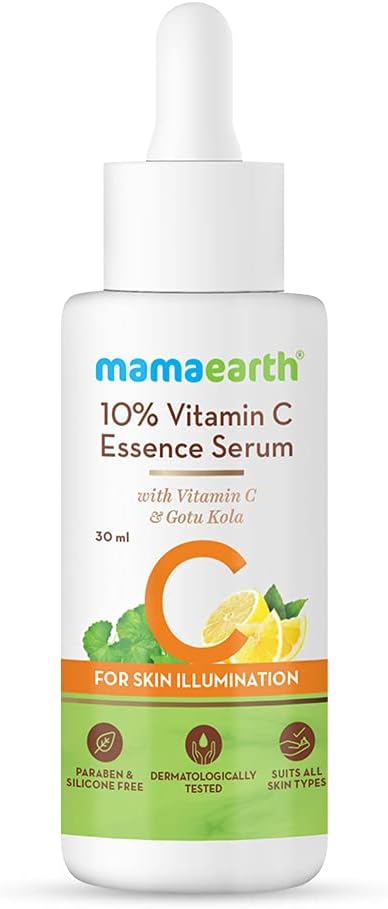 Mamaearth 10% Vitamin C Face Serum, Essence Serum with Vitamin C and Gotu Kola for Skin Illumination - 30ml