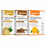 Elecious Mulethi Powder, Multani Powder and Orange Peel Powder Combo (200 grams each = 600 gm