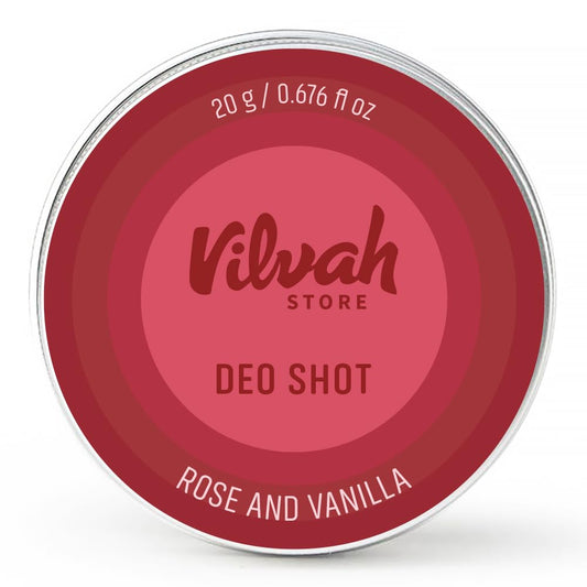 Vilvah Store Underarm Odor Deodorizer Cream | Deodorant to Soothe and Nourish the Armpits | Rose and Vanilla Flavour Deo Shots | Suitable For Men & Women | 20Gm