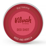 Vilvah Store Underarm Odor Deodorizer Cream | Deodorant to Soothe and Nourish the Armpits | Rose and Vanilla Flavour Deo Shots | Suitable For Men & Women | 20Gm