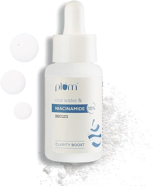 Plum 10% Niacinamide Serum For Face with Rice Water And Vitamin B3 For All Skin Types, 30 ml