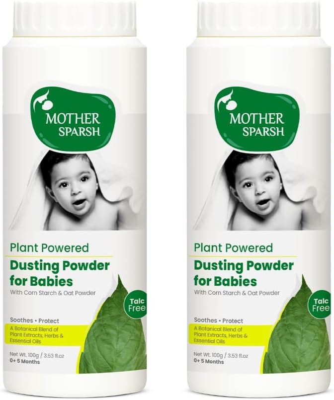 Mother Sparsh Talc-Free Natural Dusting Powder for Babies, 100g (Pack of 2)