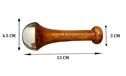 Livronic® Kansa Wand Face, Body & Foot Massager Foot Massager With Wooden Handle