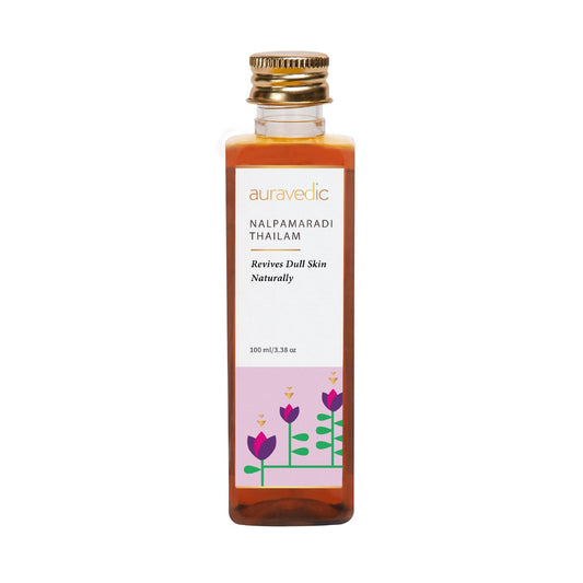 Auravedic Nalpamaradi Thailam for Face Body oil after bath for daily use 100 ml Nalpamaradi oil for Skin Brightening Pigmentation DeTan For Men Women