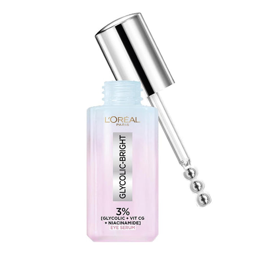 Loreal Paris Glycolic Bright Dark Circle Eye Serum with 3% [GLYCOLIC + VIT CG + NIACINAMIDE], 20 ml