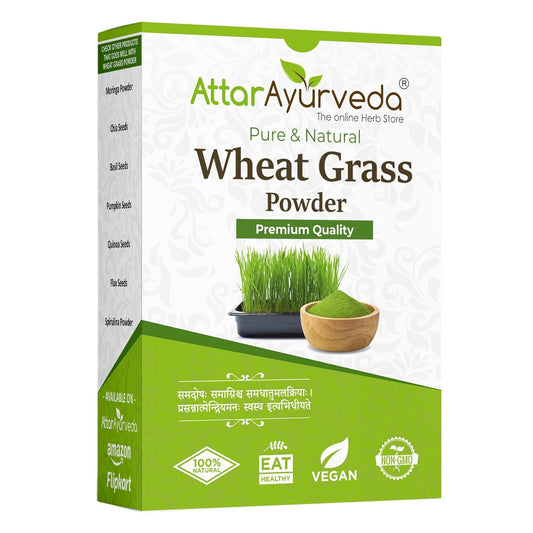 Attar Ayurveda 100% Natural Wheat Grass Powder (100 Gram) | Pure, Preservative free, Non-GMO