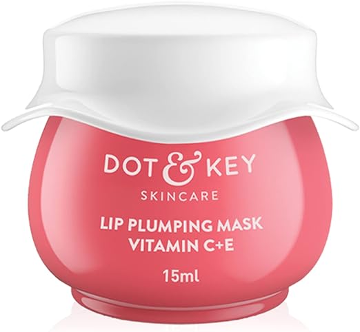 Dot & Key Lip Plumping Sleeping Mask Vitamin C + E | Lip Balm for Women & Men (15ml)